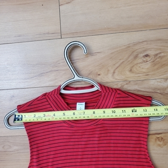 OLD Navy Women's Dress Mock Neck Red Stripes Ribbed Size Large - Picture 9 of 11